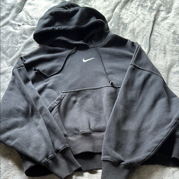 Nike Tops - Nike black Hoodie with White Logo